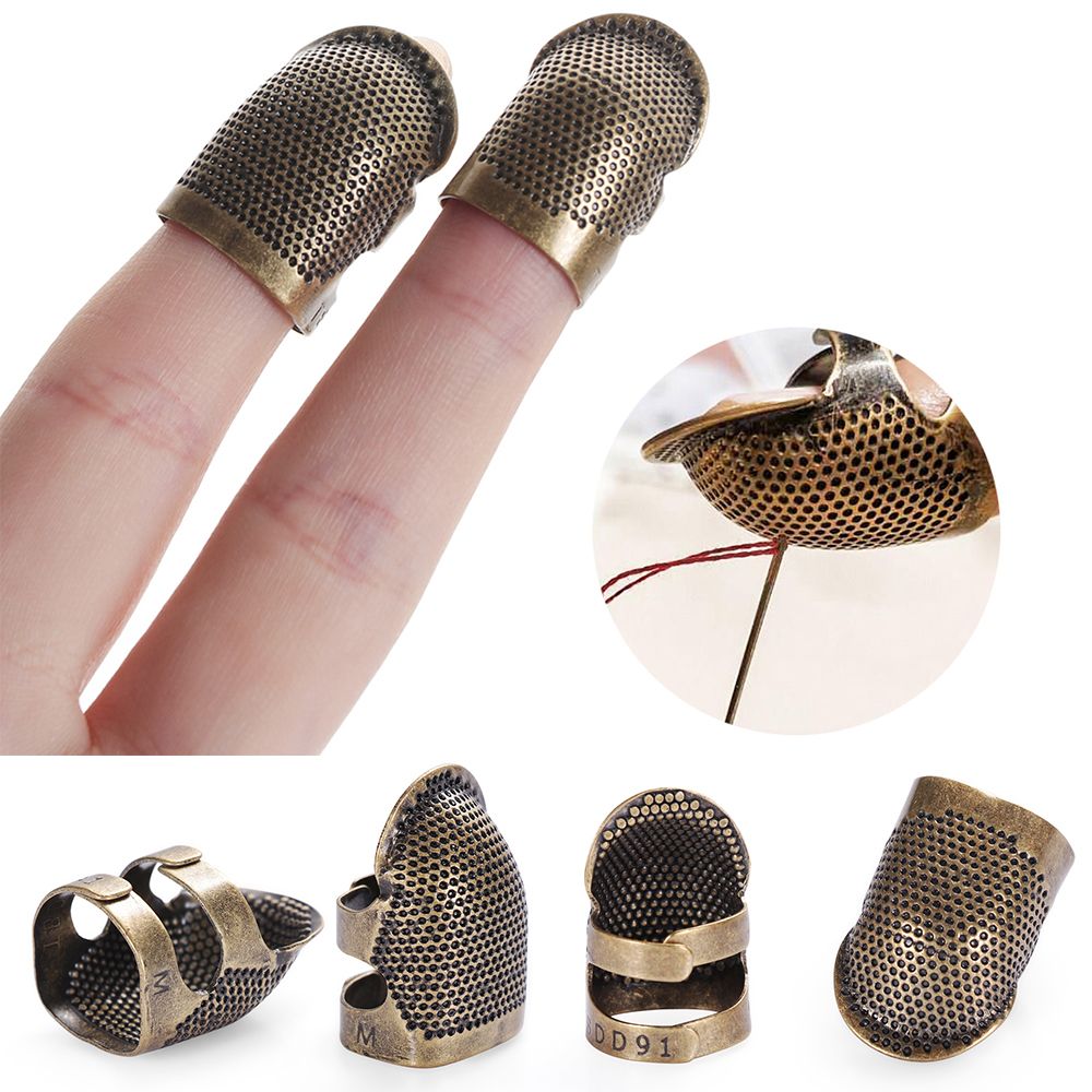 Sewing Thimble Metal - Naaigerei Vintage Gouden Handwerk Naaldvingerhoed Antieke