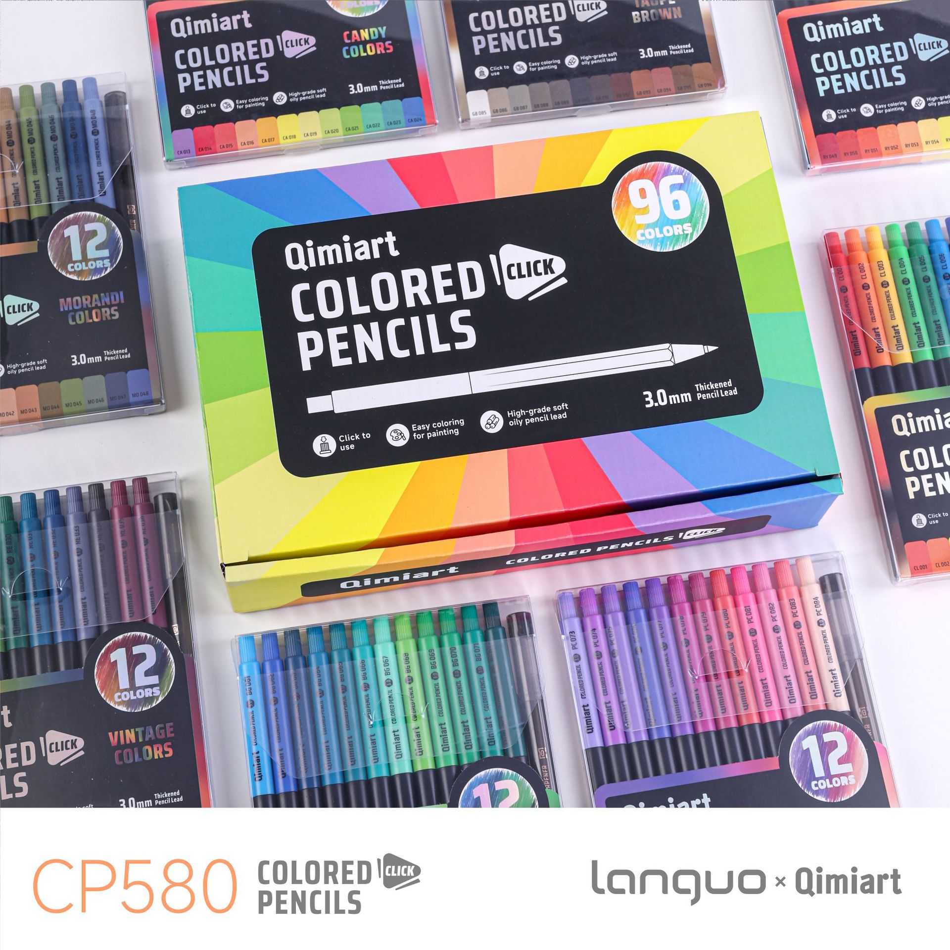 Staedtler Pencil Lumocolor - 96 kleuren intrekbare kleurpotlodenset Qimiart CP580