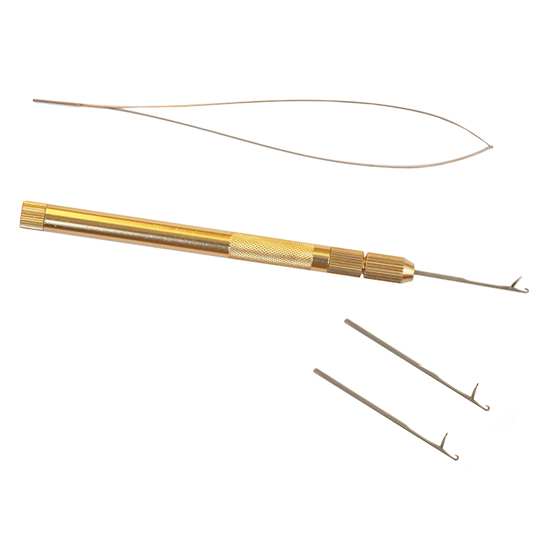 Needle Threader Tool - 4-in-1 aluminium haarverlengingsset met treknaald, draadnaald