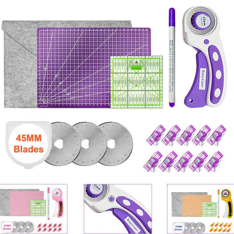 Rotary Cutter Fabric - 45mm rotatie-snijder met verdikte A4 snijmat