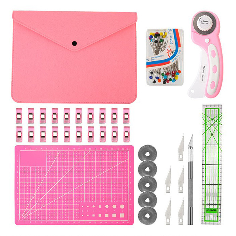 Rotary Cutter Fabric - Rotary Cutter Set Roze - Quiltkit