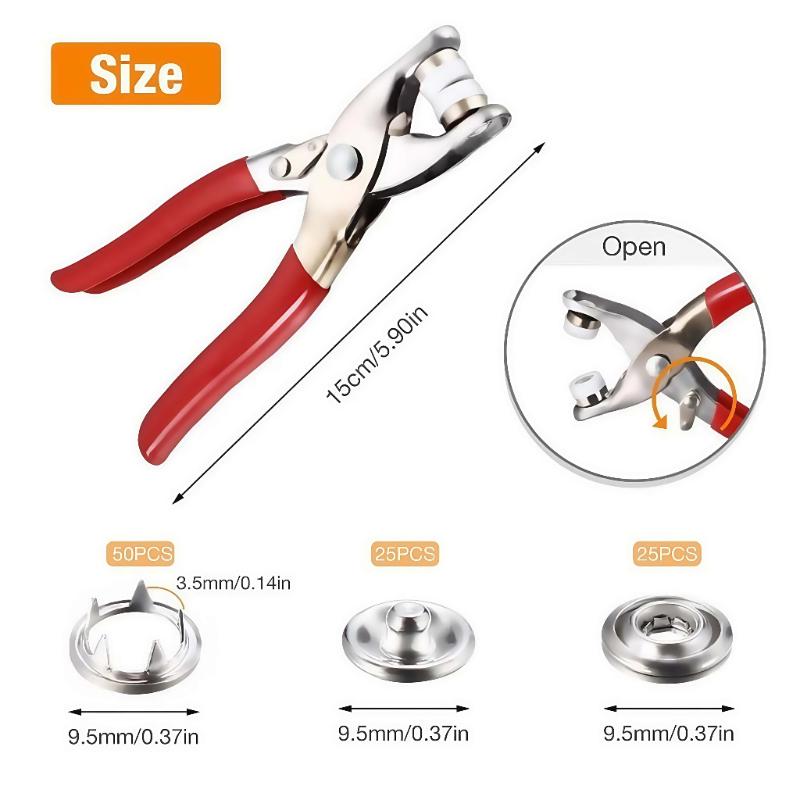 Applicatortang met 100 metalen - Snap Button Plier recensie en prijs