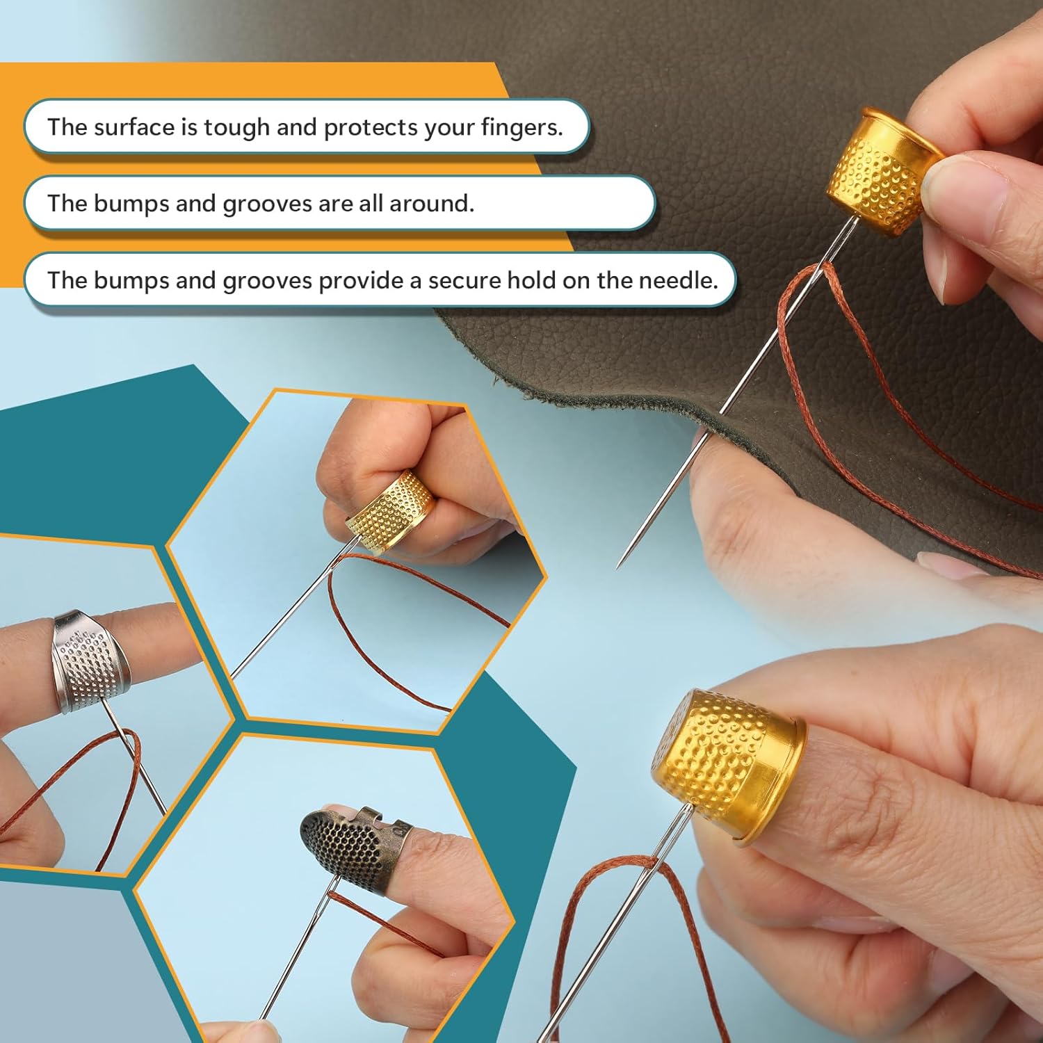 8-delige naaivingerhoedset voo - Sewing Thimble Metal recensie en prijs