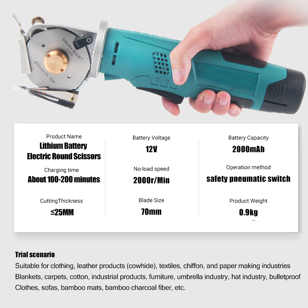 12V Elektrische Ronde Schaar D - Rotary Cutter Fabric recensie en prijs